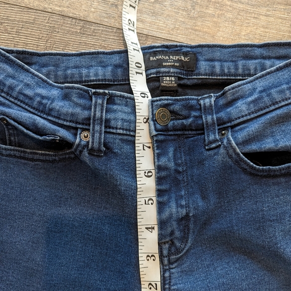 Banana Republic Size 6 / 28 Skinny Blue Jeans Denim Stretchy Ankle 27" Inseam - Picture 5 of 8